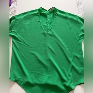 She + Sky Green V-Neck Top